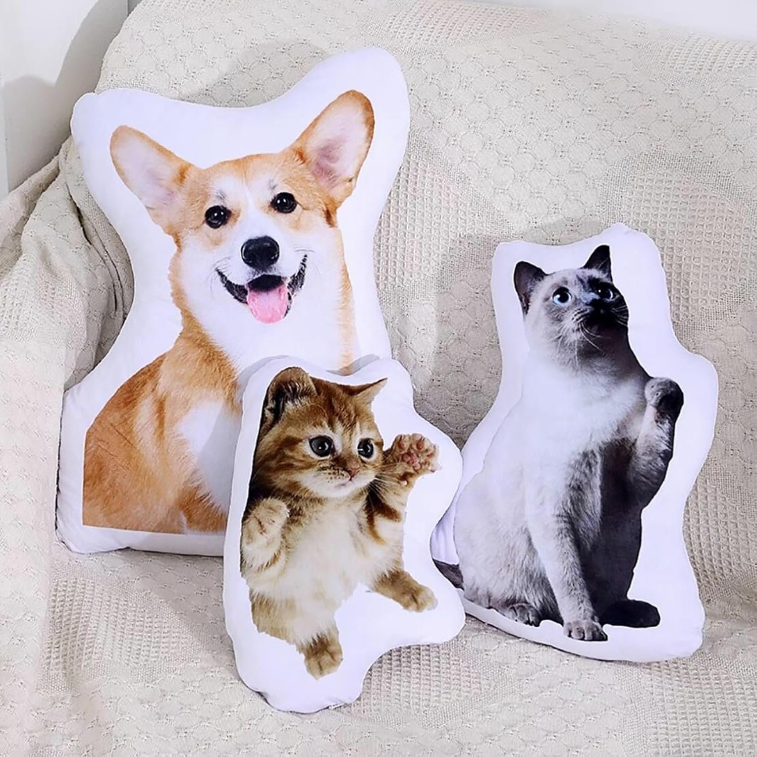 Personalized Shaped Pillows with Pet Photo Picture Custom Dog Cat Throw Pillow Decorative Cushion for Couch Sofa Bed Home Decor Unique Birthday Christmas Memorial Gifts(16 inches) |