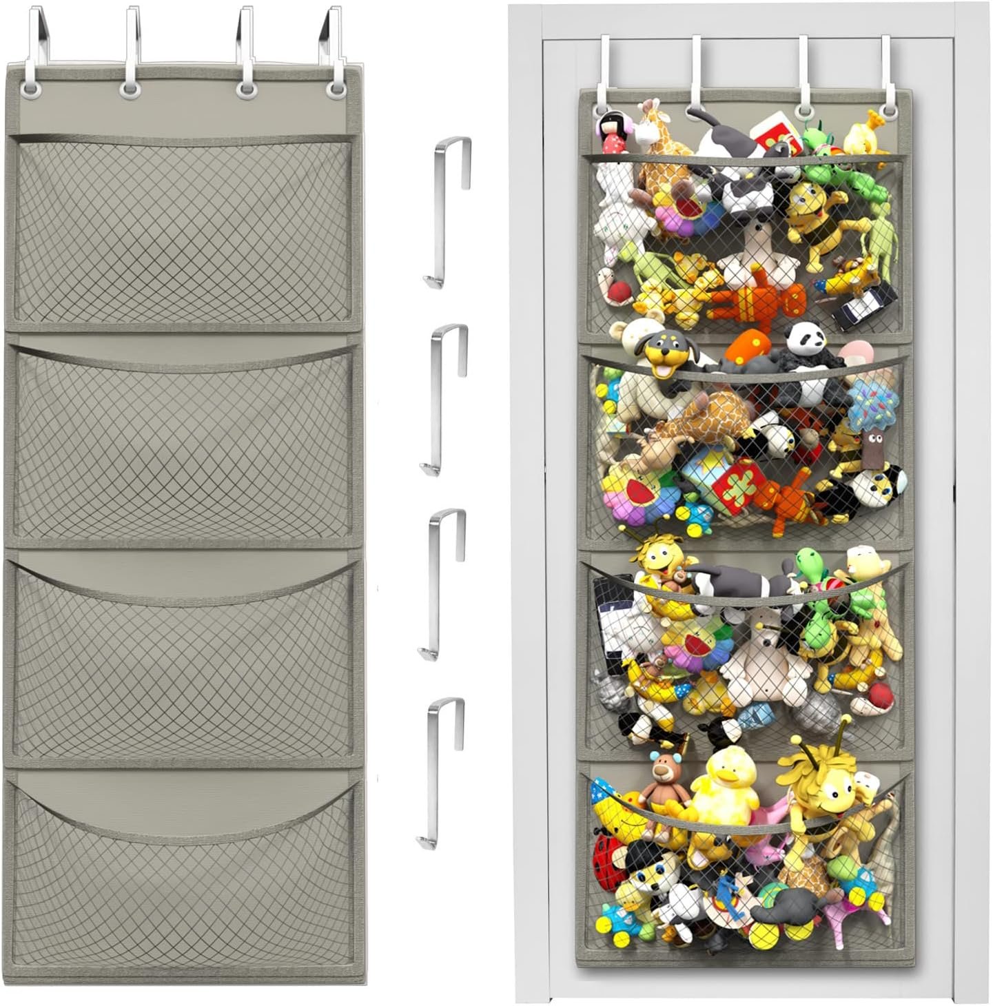 The Original Stuffed Animal Storage (Patent Pending) - Over Door Organizer for Stuffies, Baby Ideas Holder, Toy Plush/Hammock Hanging Storage Net Big Girls Toddler Large Bag Animals |