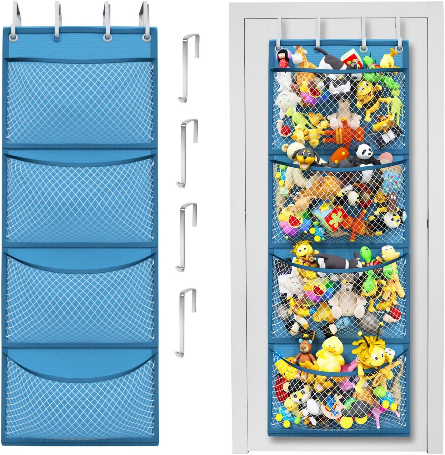 The Original Stuffed Animal Storage (Patent Pending) - Over Door Organizer for Stuffies, Baby Ideas Holder, Toy Plush/Hammock Hanging Storage Net Big Girls Toddler Large Bag Animals |