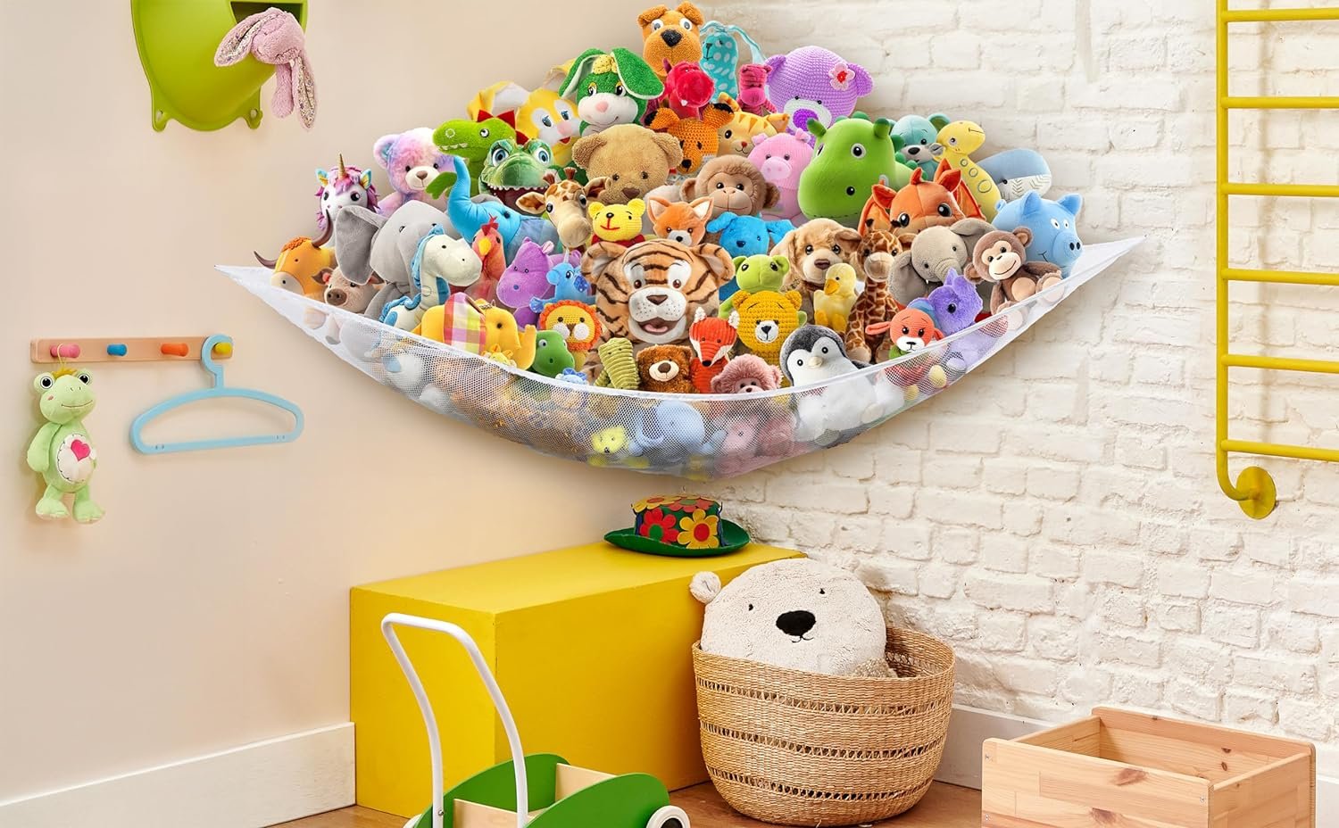 Simple Houseware 2 PK - Stuffed Animals Jumbo Toy Storage Hammock, White |