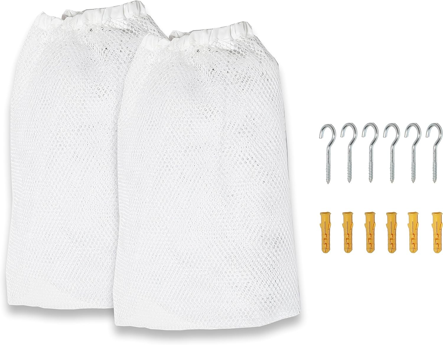 Simple Houseware 2 PK - Stuffed Animals Jumbo Toy Storage Hammock, White |