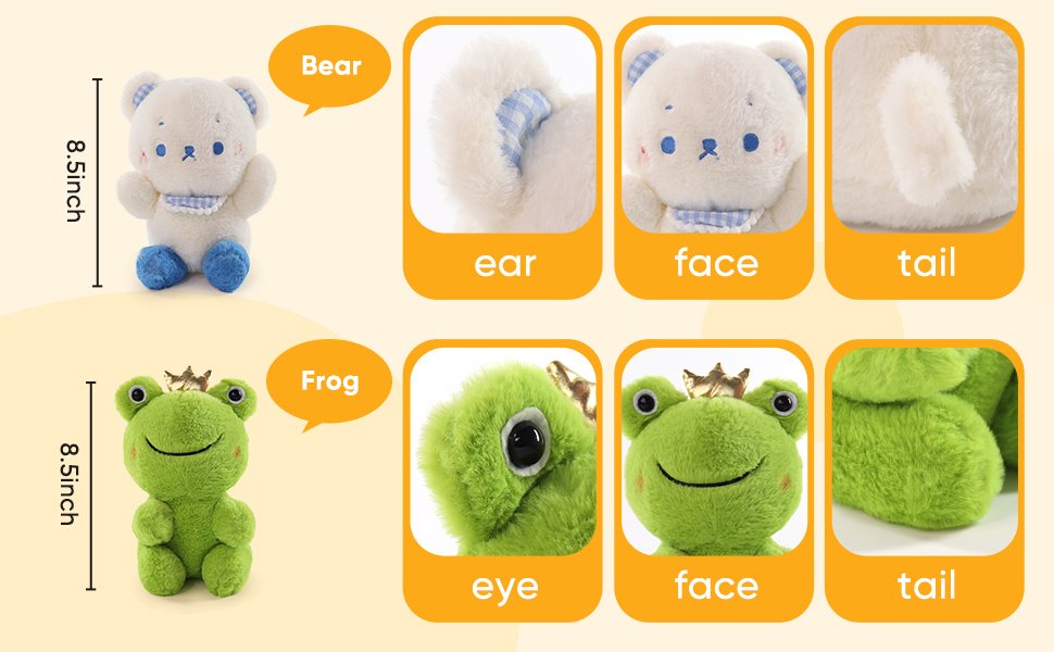bear plush frog stuffed animal cute plushies