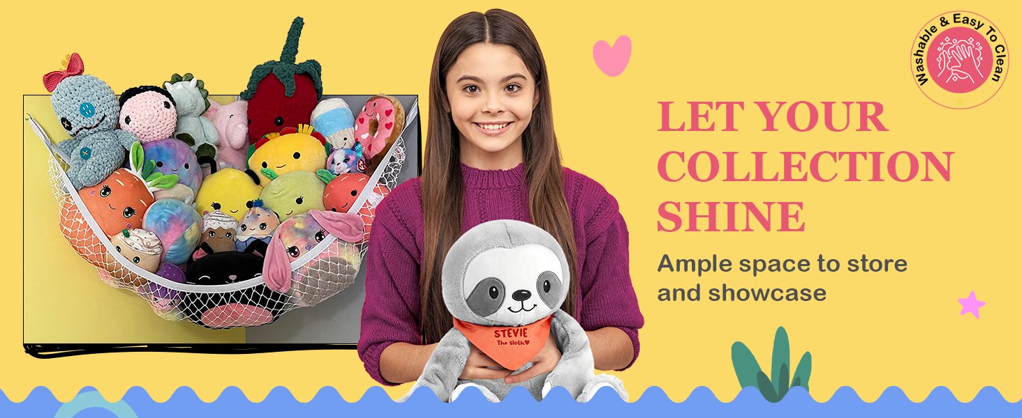 toy room storage and organization animal nets for corner of bedroom plushie hammock plushie holder