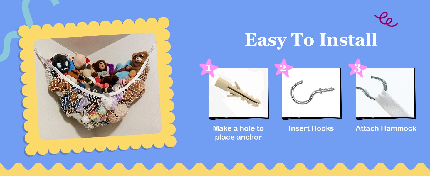 corner large stuffed animal storage hammock for stuffed animals plushie net stuffed animal hammock