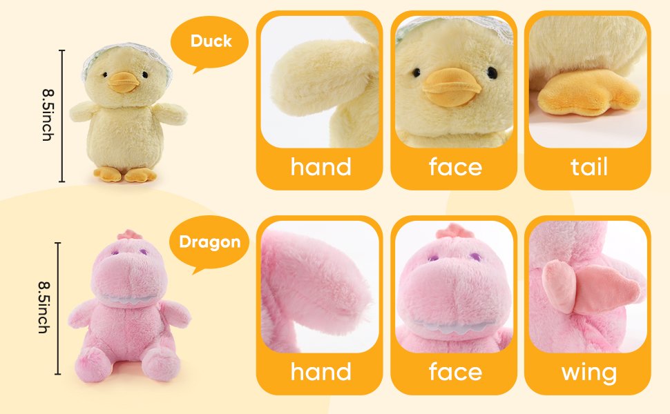 duck plushi dino stuffed animal cute plushies